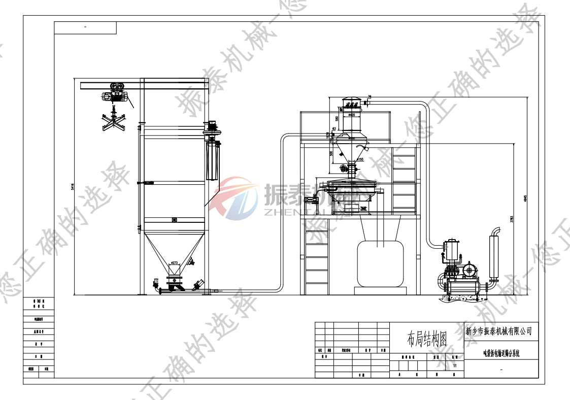 瀝青粉噸包卸料機布局圖