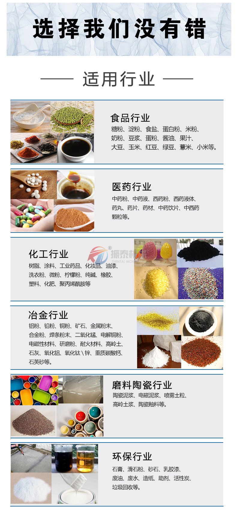 研磨材料旋振篩應用行業